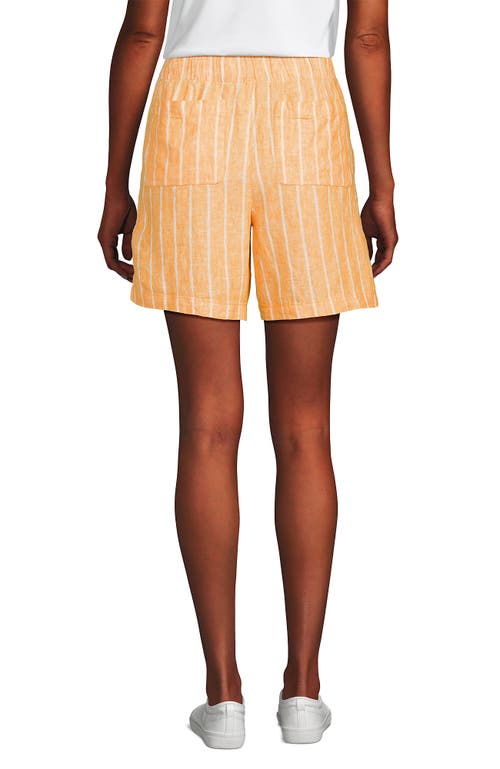 LANDS' END LANDS' END LINEN HIGH RISE PULL ON 7" SHORTS