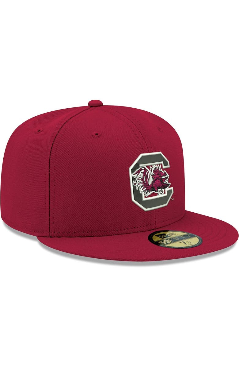 New Era Men's New Era Garnet South Carolina Gamecocks Logo Basic 59FIFTY Fitted Hat, Alternate, color, 