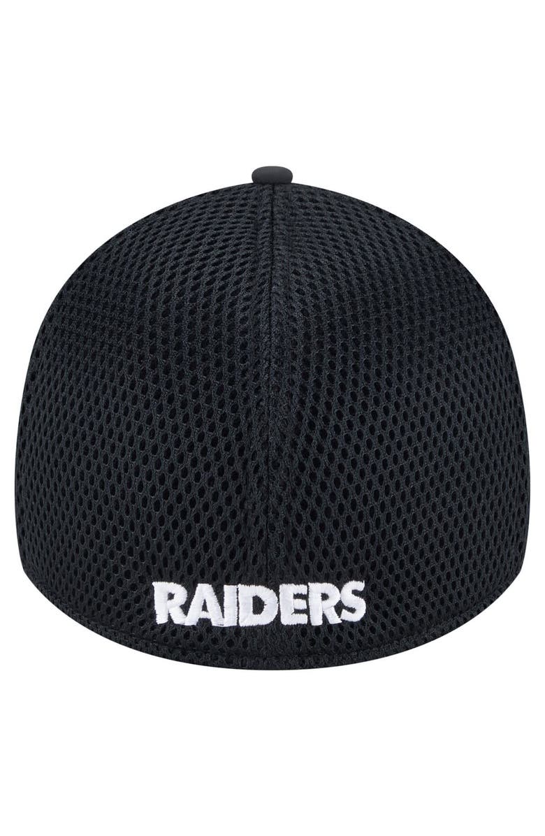 New Era Men's New Era  Black Las Vegas Raiders Game Day Linear 39THIRTY Flex Hat, Alternate, color, 