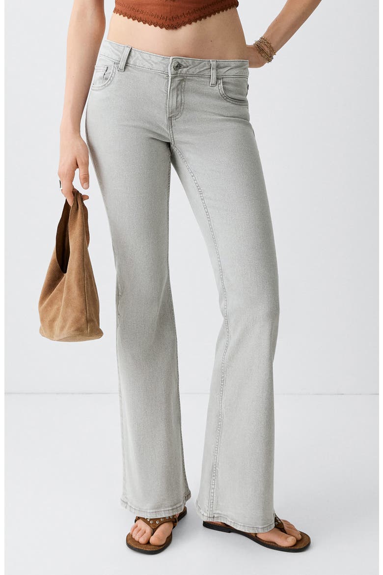 Low Waist Flare Jeans, Main, color, DENIM GREY