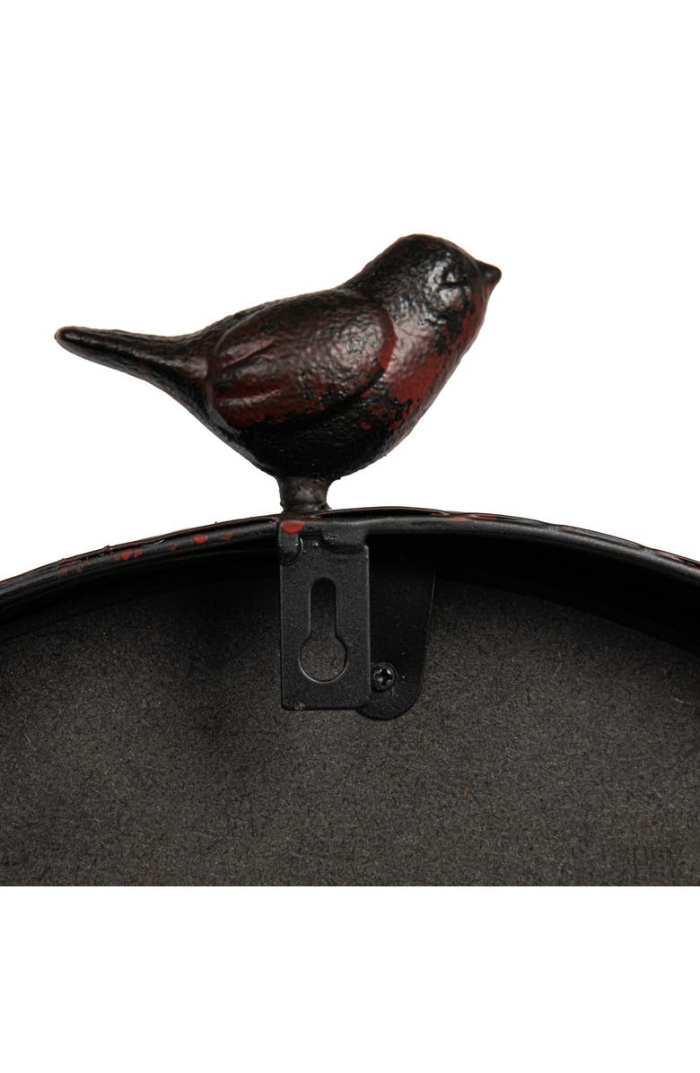 Storied Home Oval Metal Wall Clock with Bird, Antique Bronze, Alternate, color, 
