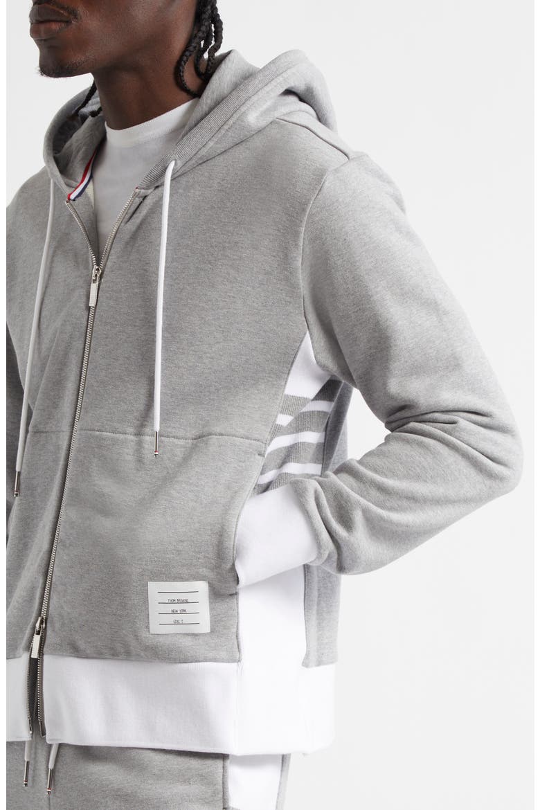 Engineered 4-Bar Cotton French Terry Zip-Up Hoodie, Alternate, color, LIGHT GREY
