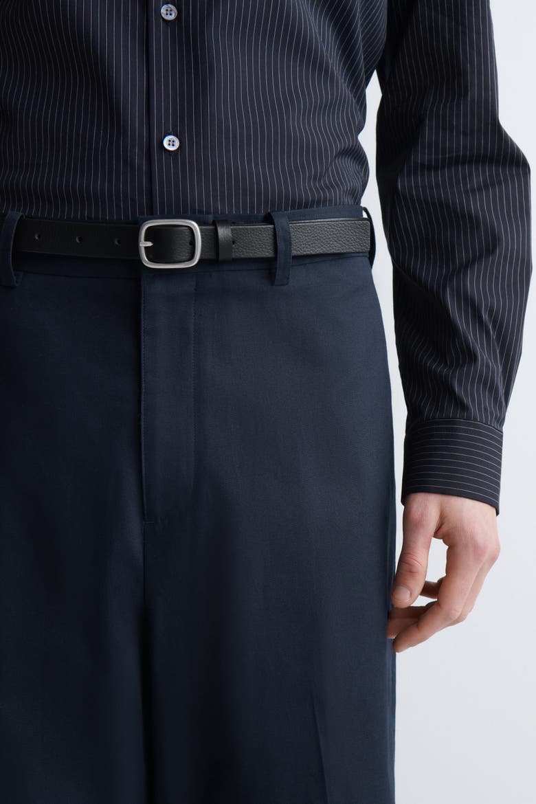 Cotton-Linen Relaxed-Fit Straight-Leg Pants, Alternate, color, NAVY