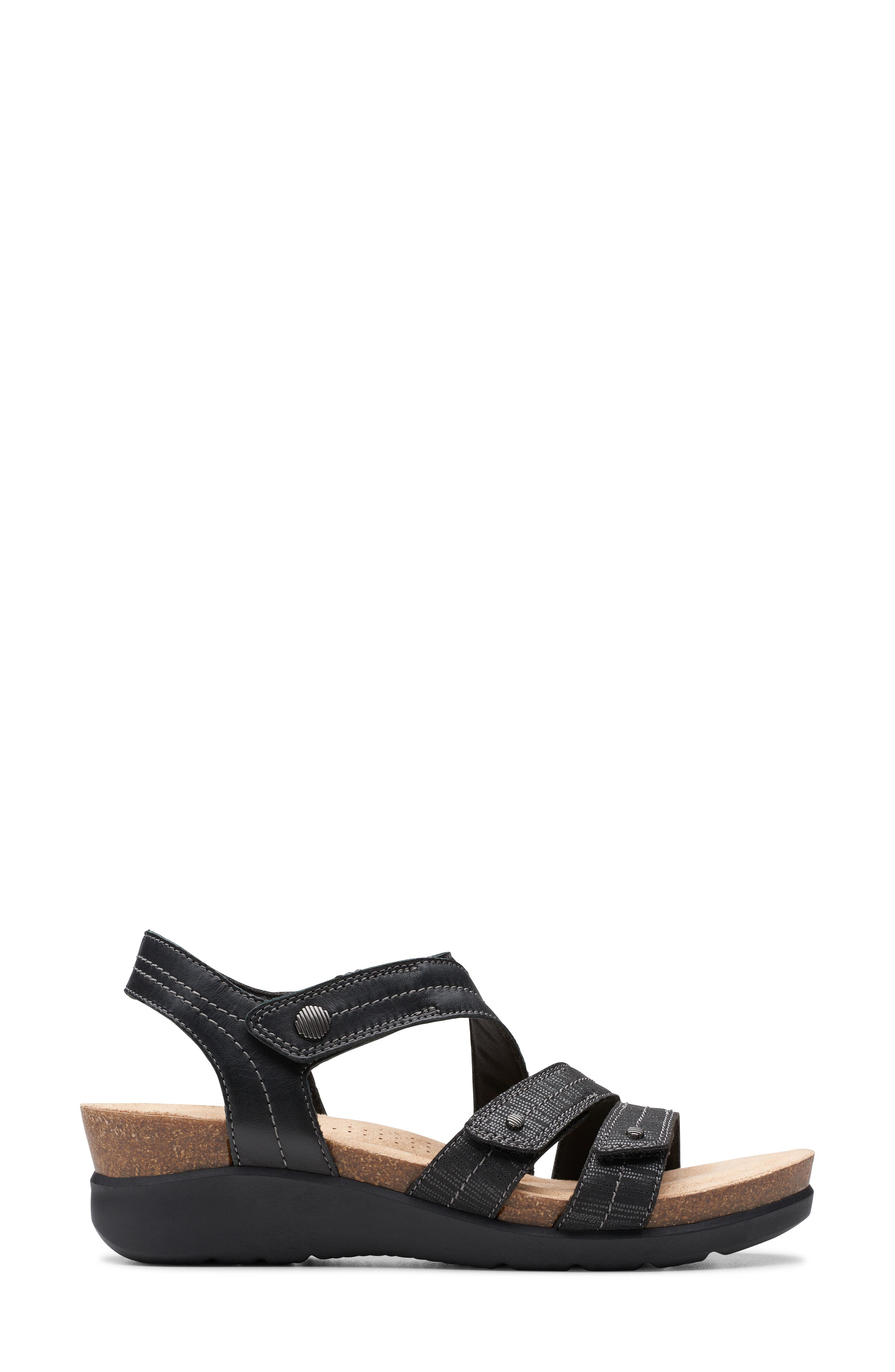 Clarks<sup>®</sup> Calenne Clara Sandal, Alternate, color, Black Combi