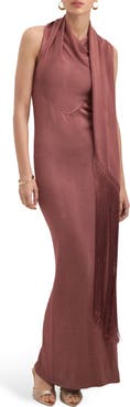 MANGO Shawl Sleeveless Knit Maxi Dress