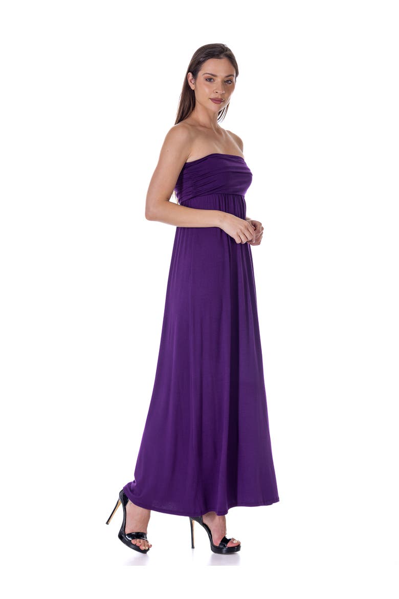 Strapless Empire Waist Maxi Dress, Alternate, color, Purple