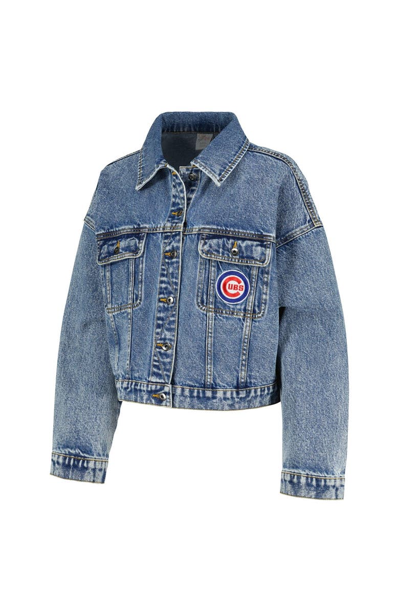 G-III 4HER BY CARL BANKS Women's G-III 4Her by Carl Banks Chicago Cubs Victory Oversized Button-Up Denim Jacket, Alternate, color, Denim