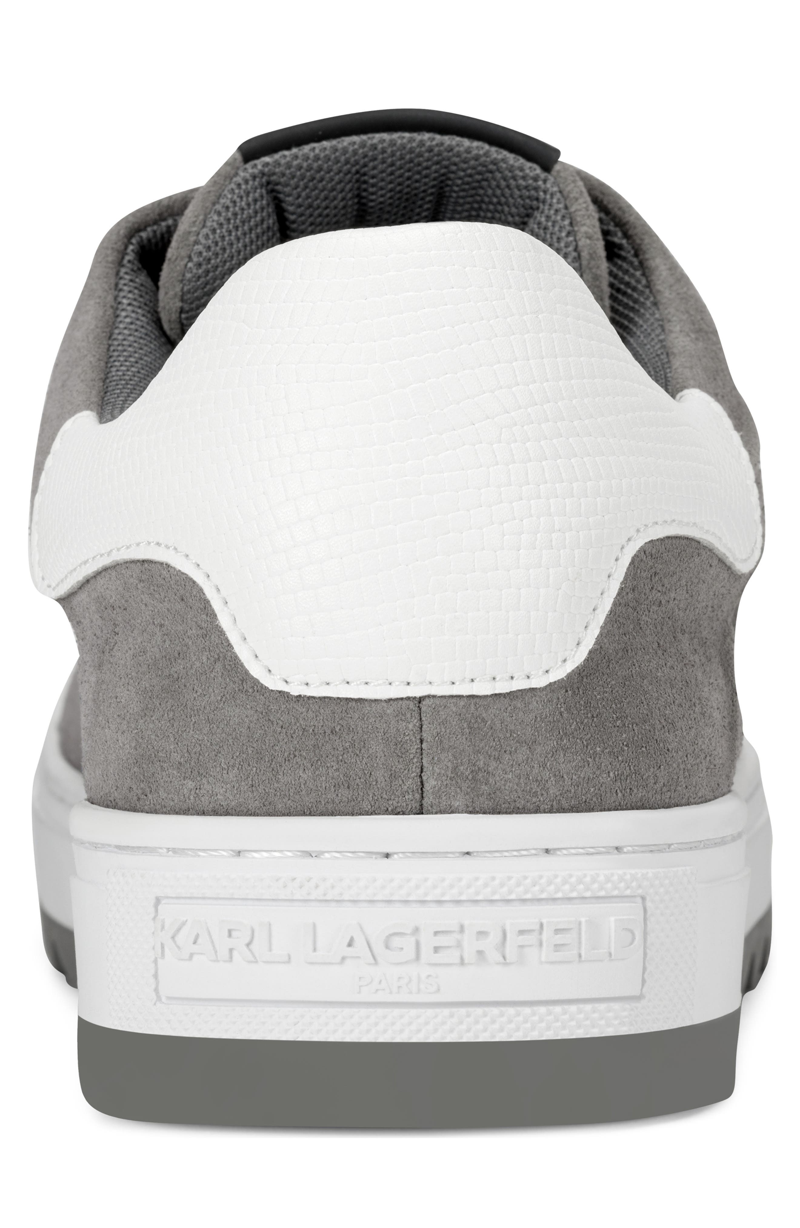 KARL LAGERFELD PARIS Mark Suede Low Profile Sneaker, Alternate, color, Grey