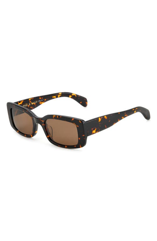 Rag & Bone 52mm Rectangular Sunglasses In Brown