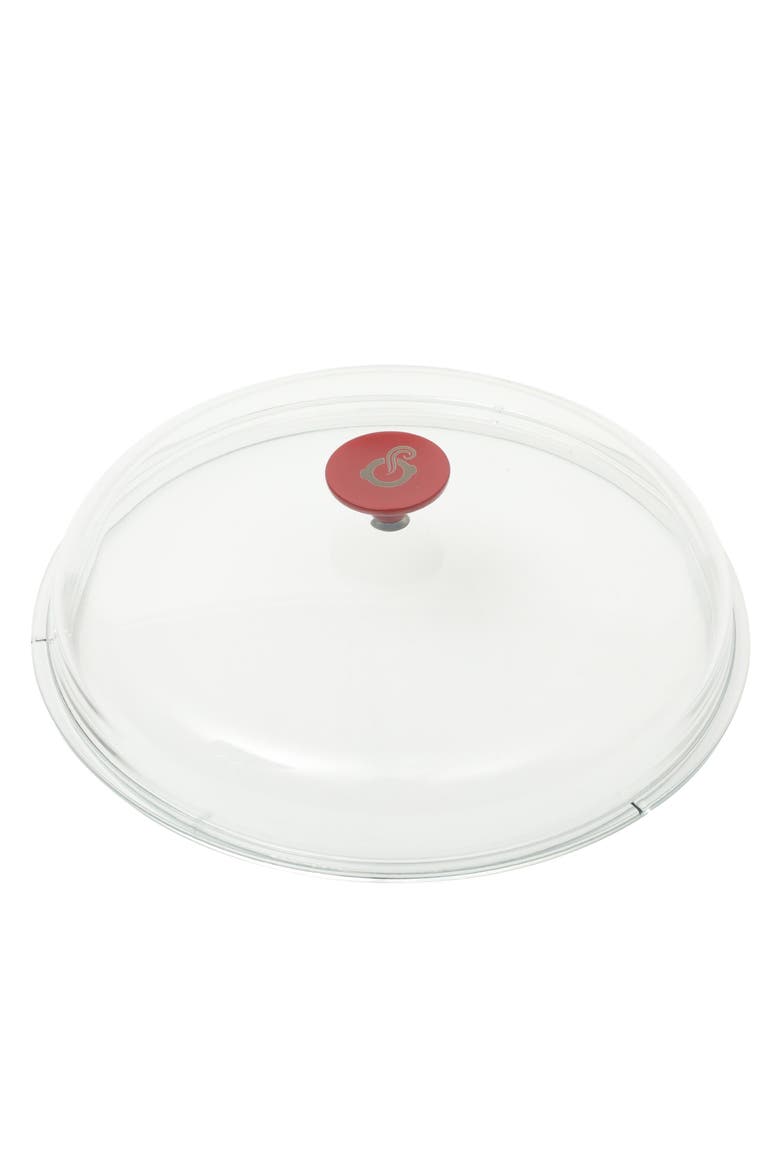 5 Quart Enameled Cast Iron Multi-Use Everday Pan With Borosilicate Lid, Alternate, color, Red