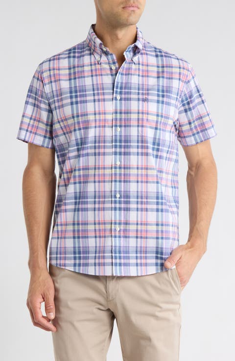Sport Fit Plaid Short Sleeve Button-Down Shirt