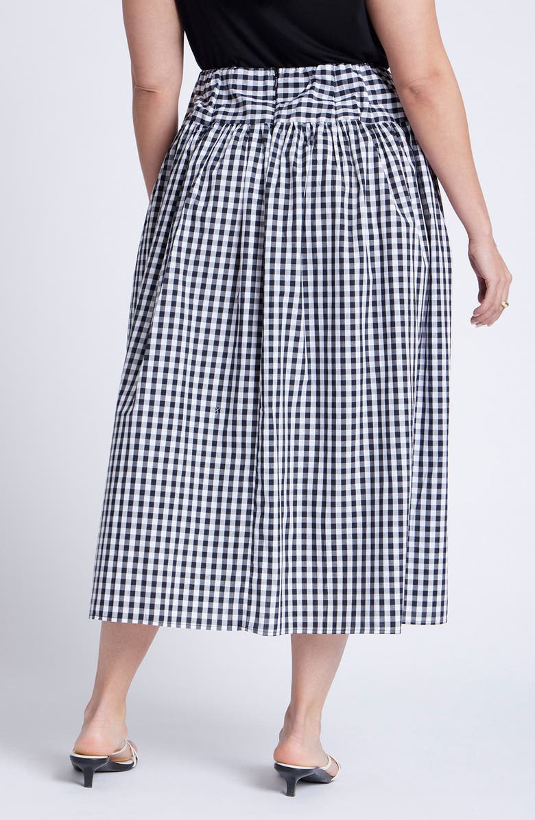 ELOQUII Gingham Maxi Skirt, Alternate, color,