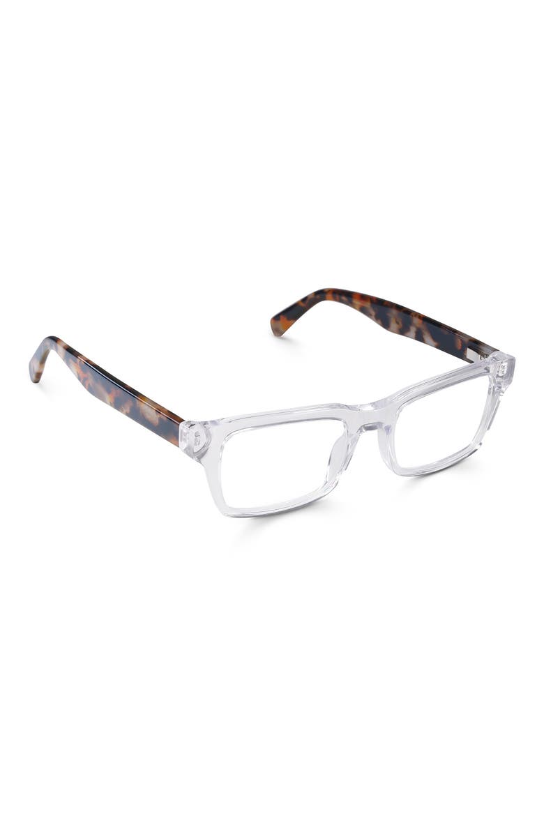 Fare N Square 50mm Square Reading Glasses, Alternate, color, CLEAR CRYSTAL/ ORANGE TEMPLES