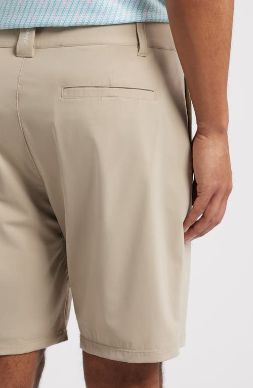 Johnnie-o Fusionn Stretch Nylon Chino Shorts In Khaki