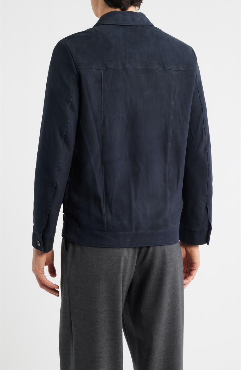Aurélien Suede Zip Jacket, Alternate, color, Navy