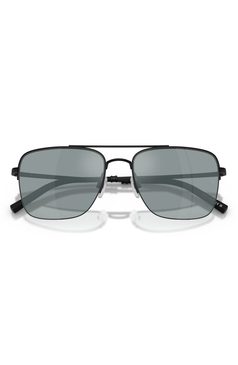 Oliver Peoples Roger Federer 56mm Polarized Pilot Sunglasses, Alternate, color, Matte Black / Black