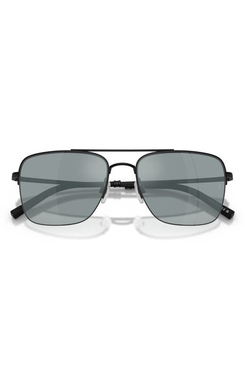 Oliver Peoples Roger Federer 56mm Polarized Pilot Sunglasses In Black
