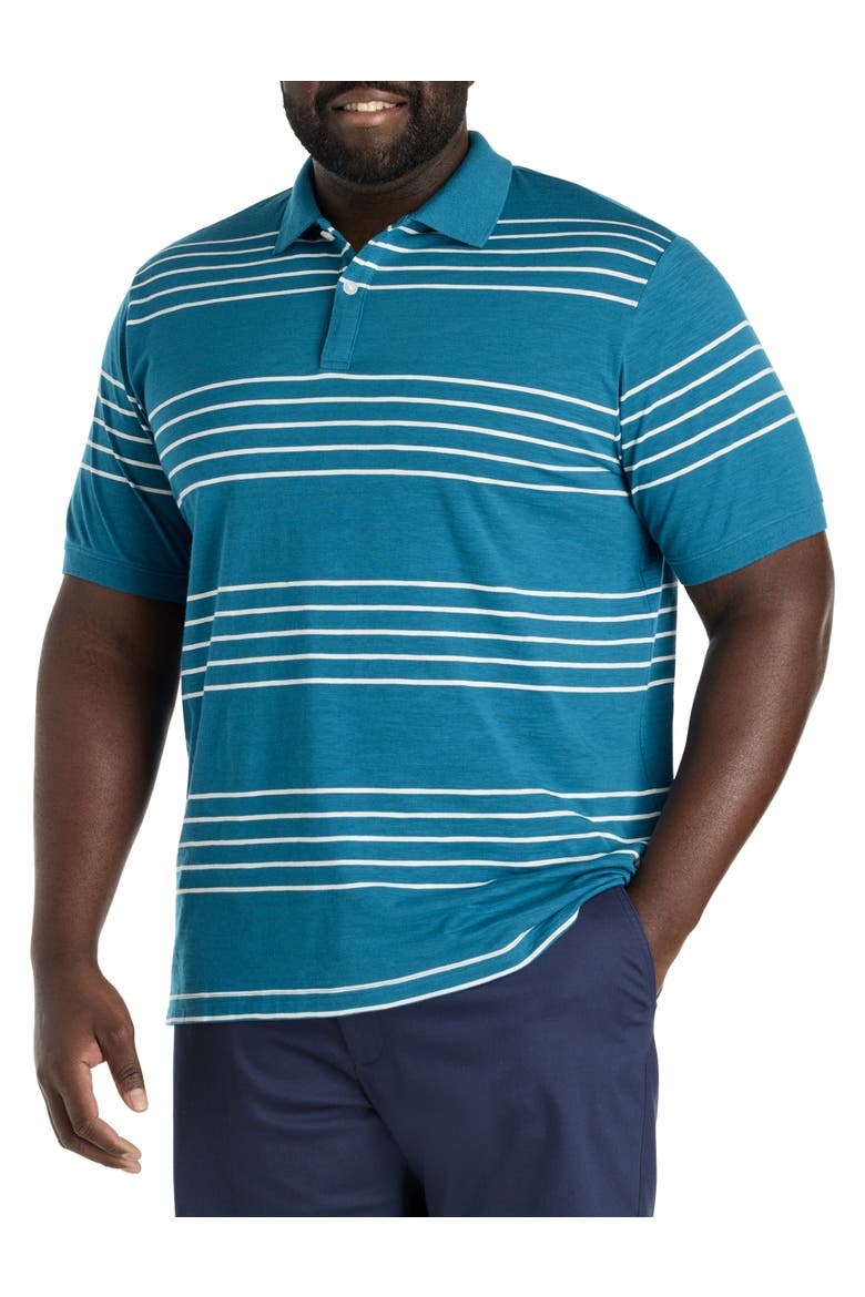 Big & Tall Striped Polo Shirt, Main, color, BLUE