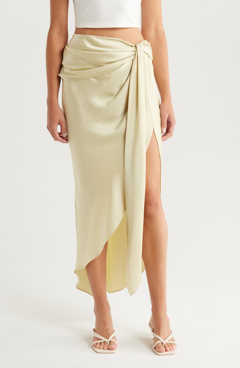 Simkhai Elisabetta Draped High-Low Skirt, Main, color,