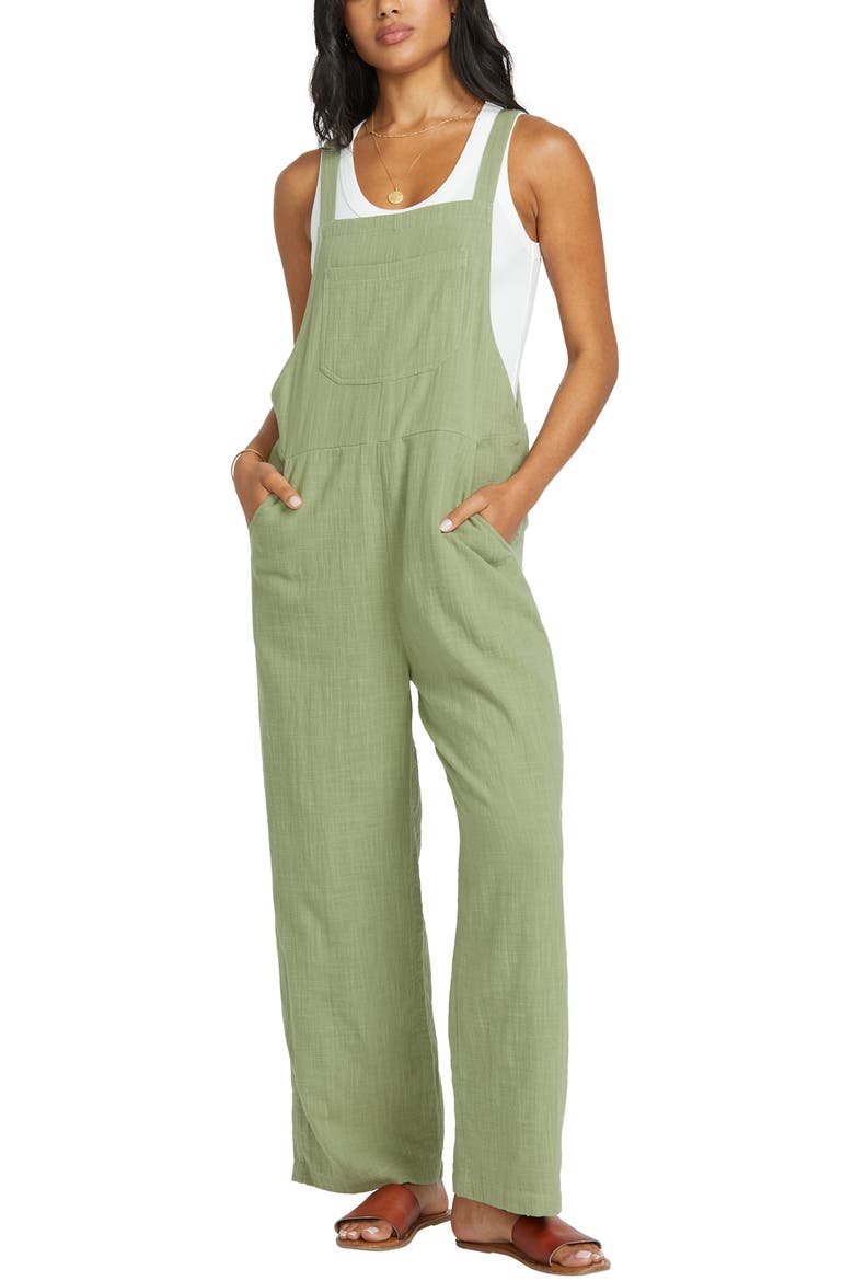 Sunset View Cotton Jumpsuit, Alternate, color, ARMY