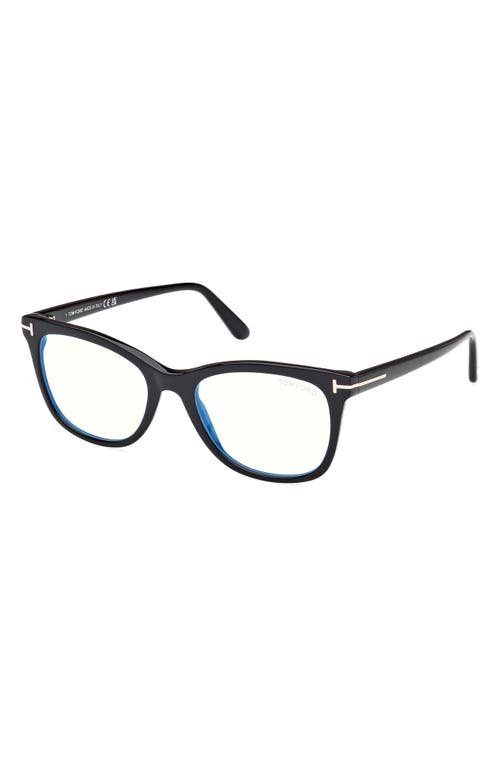 Tom Ford 52mm Square Blue Light Blocking Glasses In Black
