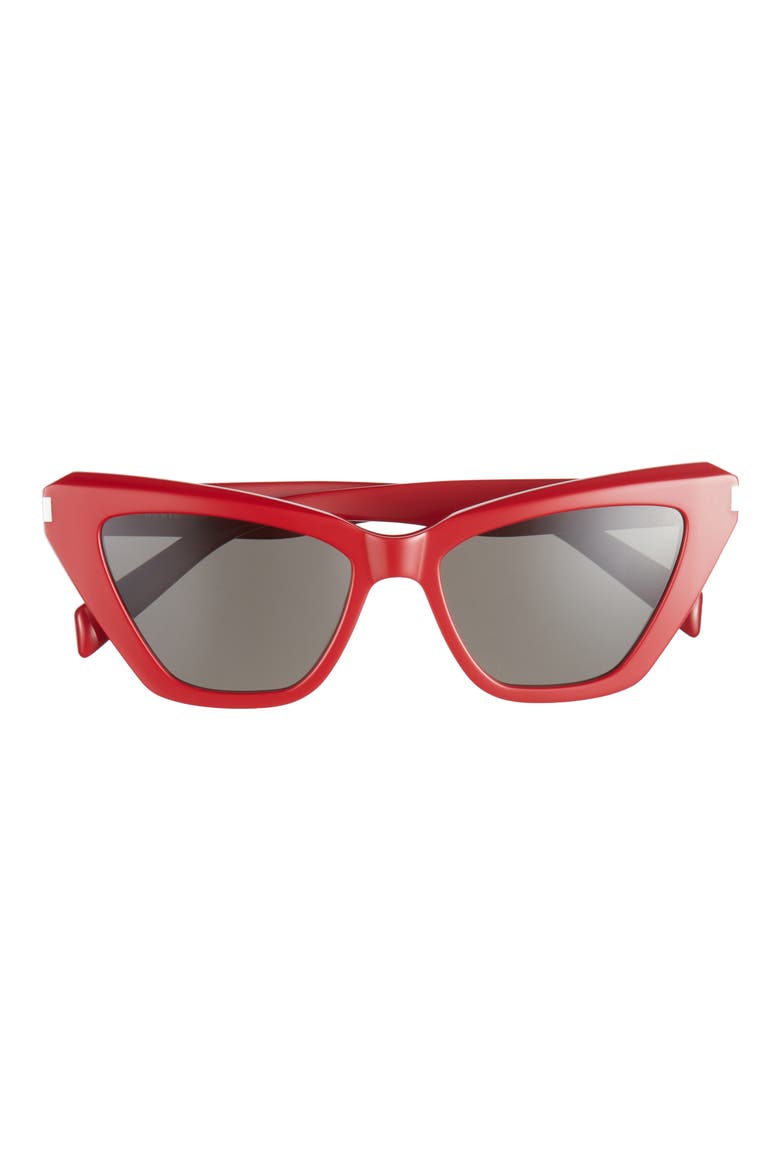 54mm Cat Eye Sunglasses, Main, color, RED RED GREY