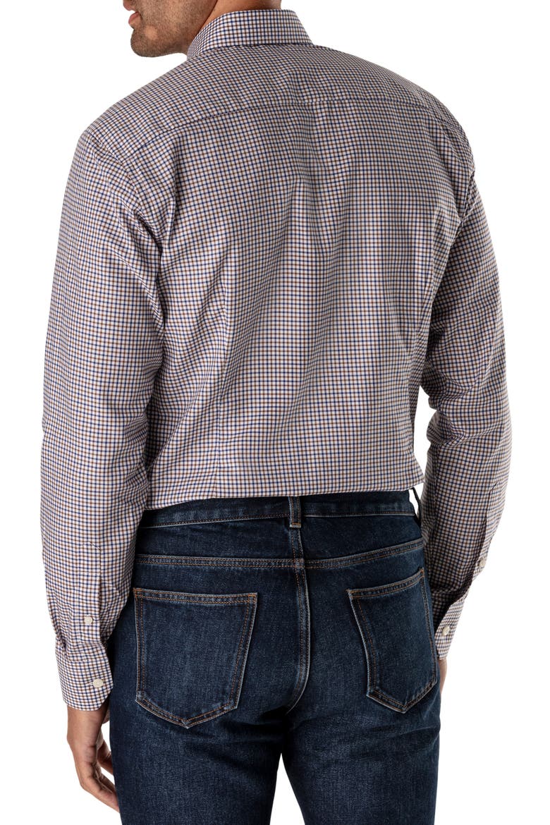 Slim Fit Check Dress Shirt, Alternate, color, BROWN