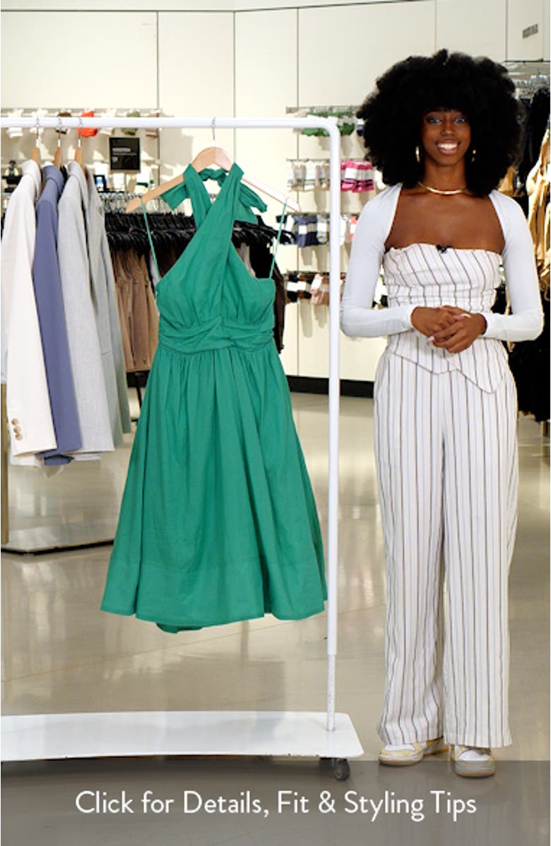 Kalia Halter Neck Linen & Cotton Dress, sales video thumbnail