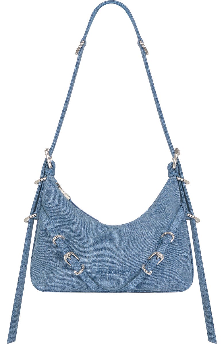 Givenchy Mini Voyou Denim Hobo, Main, color,