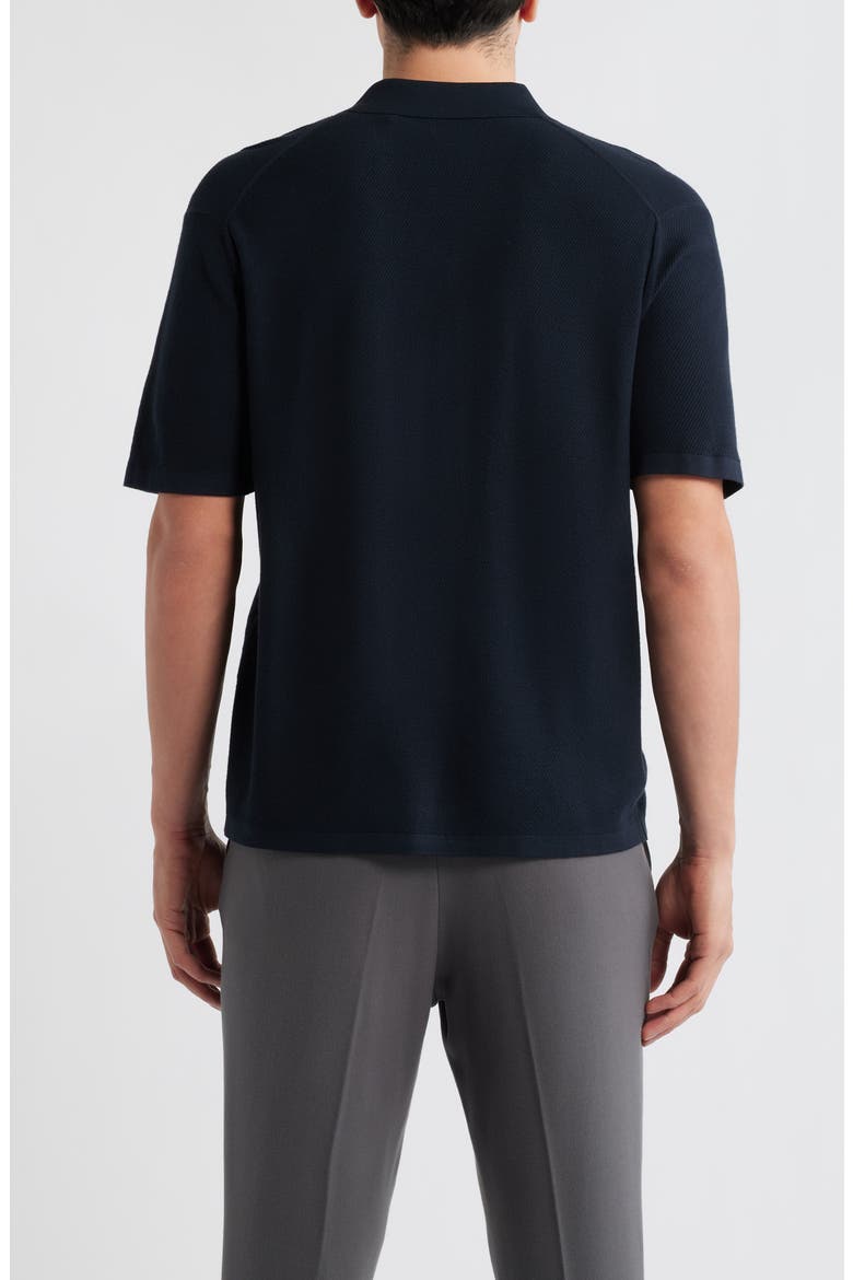 Short Sleeve Knit Button-Up Shirt, Alternate, color, DARK ECLIPSE - QXU