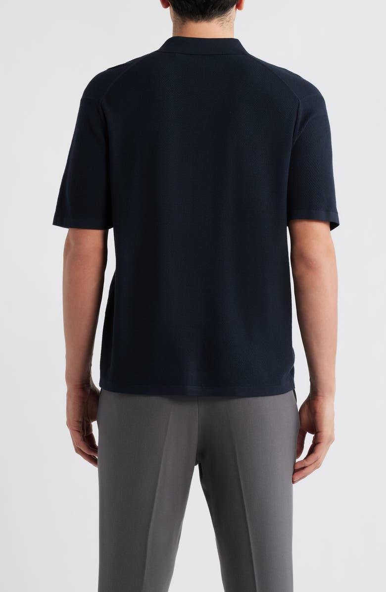 Theory Short Sleeve Knit Button-Up Shirt, Alternate, color, Dark Eclipse - Qxu