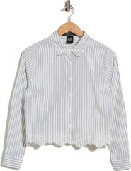 Forgotten Grace Striped Shirt with Embroidered Hem