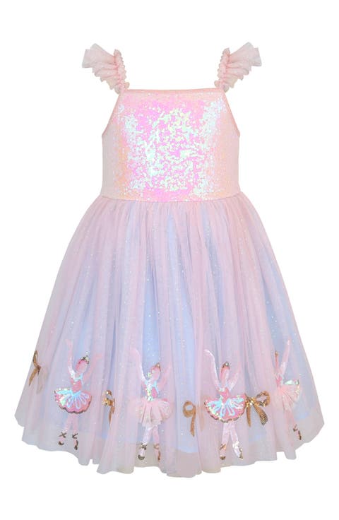 Kids' Ballerina Border Sequin Party Dress (Little Kid & Big Kid)