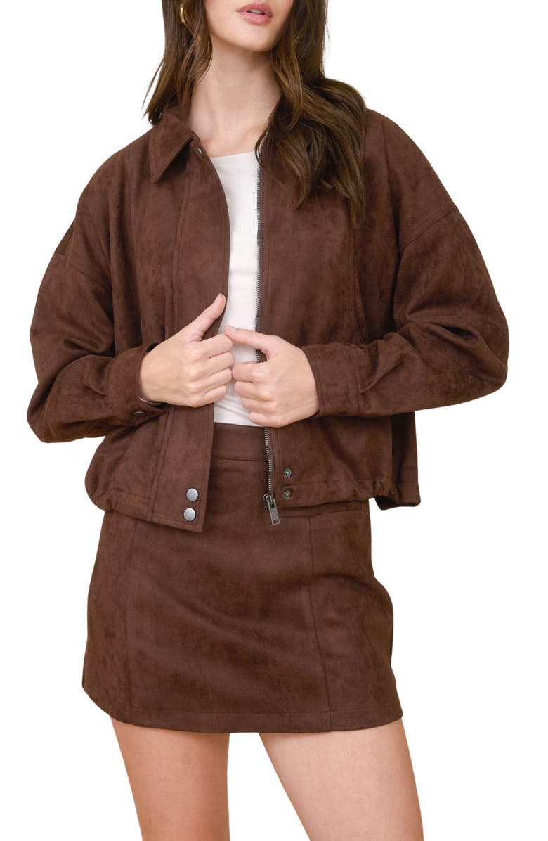 Blu Pepper Faux Suede Jacket, Main, color,