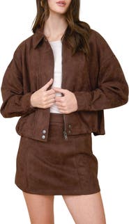 Blu Pepper Faux Suede Jacket