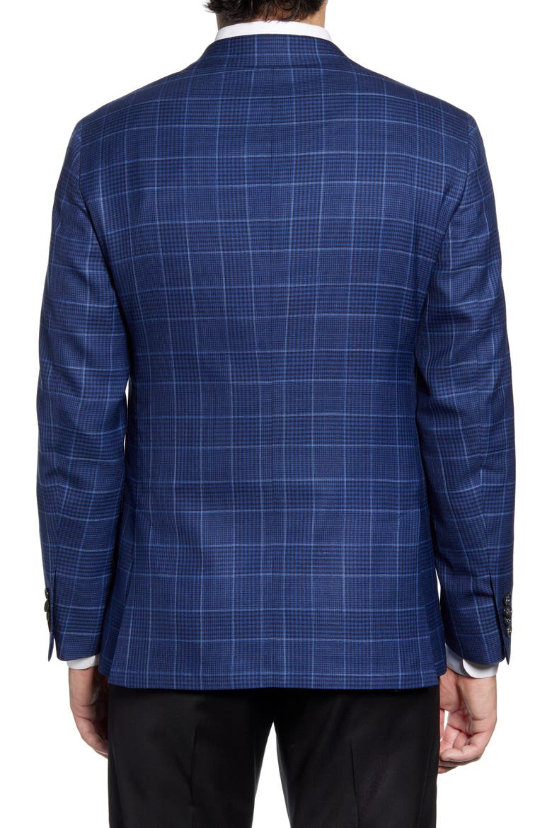 Classic Fit Plaid Wool & Silk Sport Coat, Alternate, color, MEDIUM BLUE