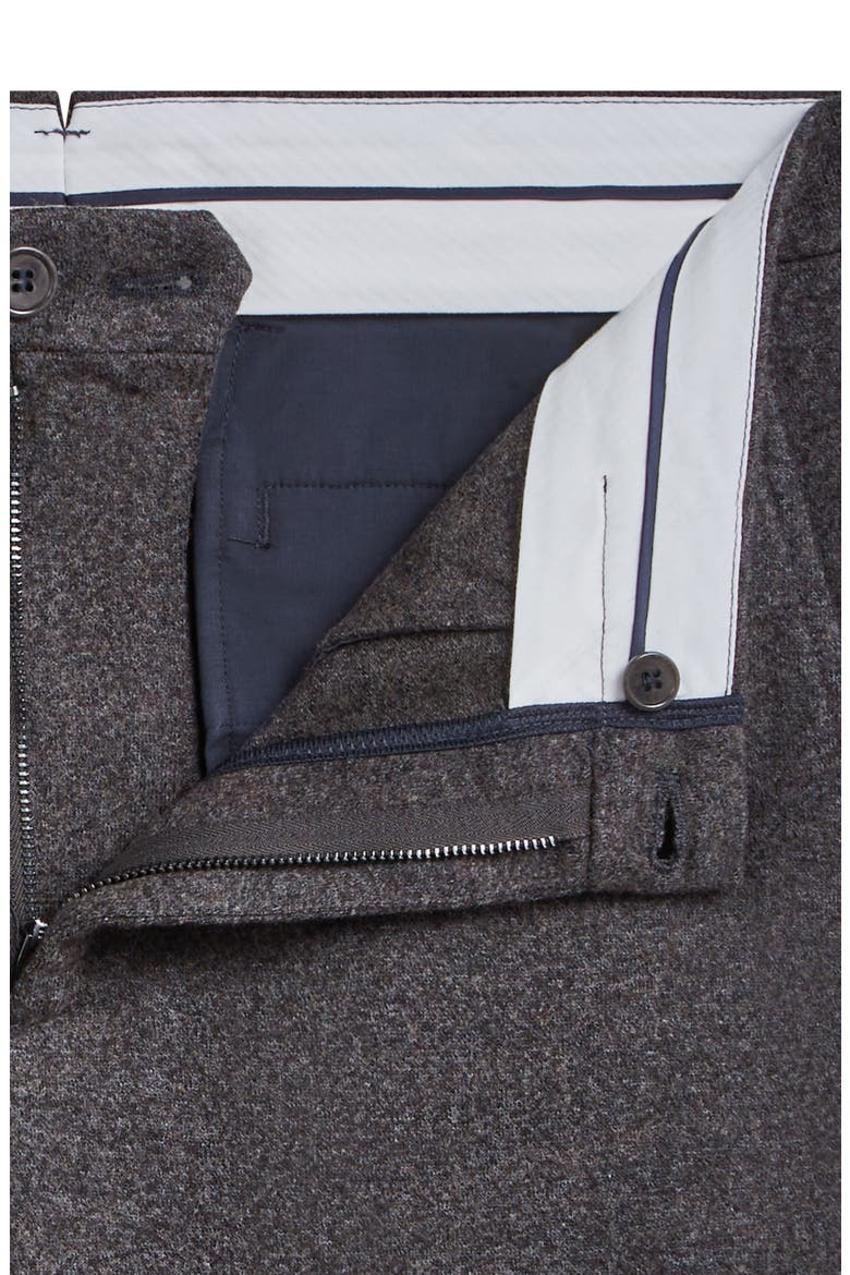 Flat Front Wool & Cotton Blend Chino Pants, Alternate, color, ZINC