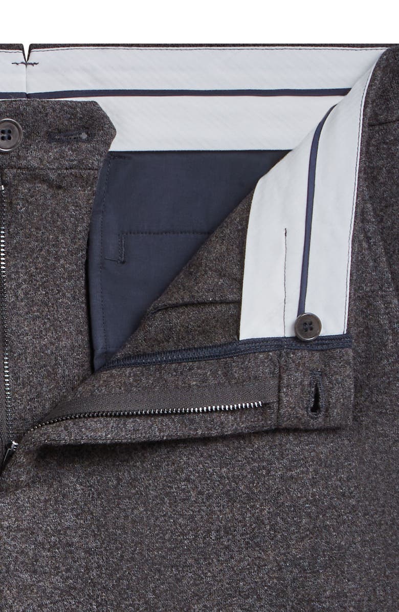 Bugatchi Flat Front Wool & Cotton Blend Chino Pants, Alternate, color, Zinc