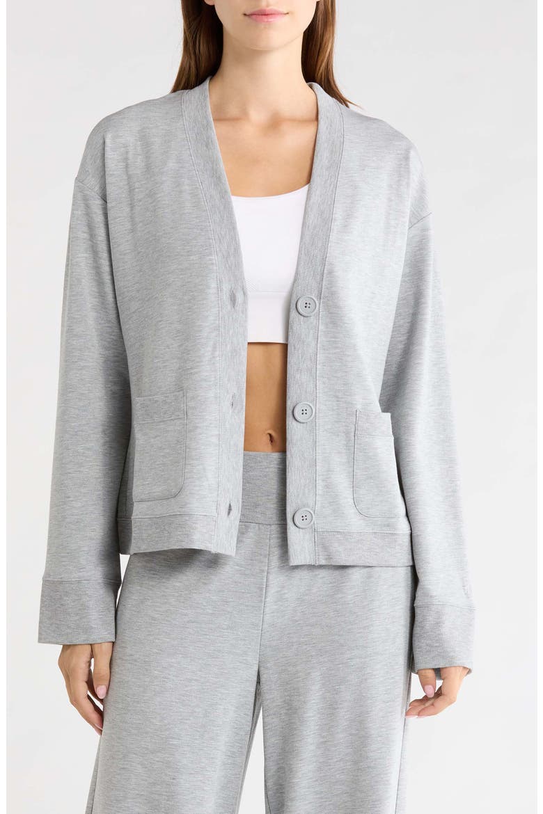 Cozy Fleece Cardigan, Main, color, HTR CONCRETE