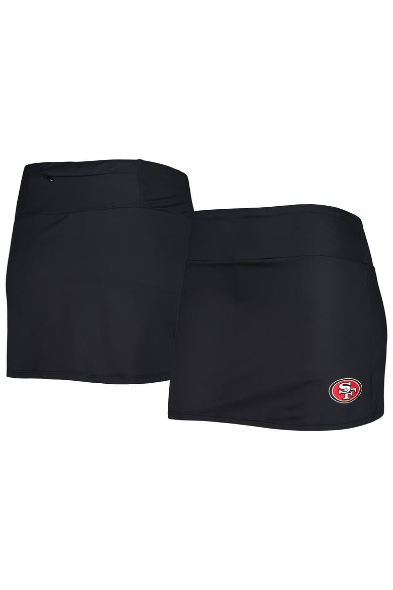 Women's Tommy Bahama Black San Francisco 49ers Pearl Pull-On Swim Skort, Alternate, color, Black