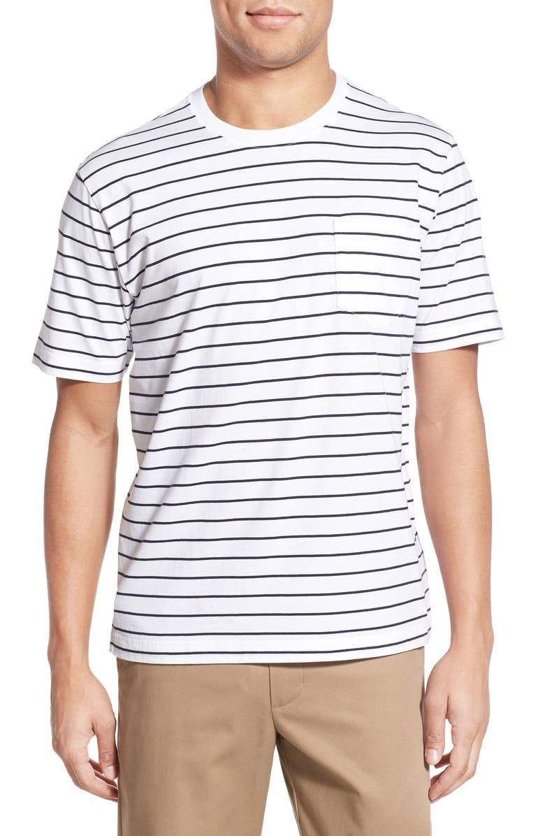 Brooks Brothers Stripe Supima<sup>®</sup> Cotton Crewneck T-Shirt, Main, color,