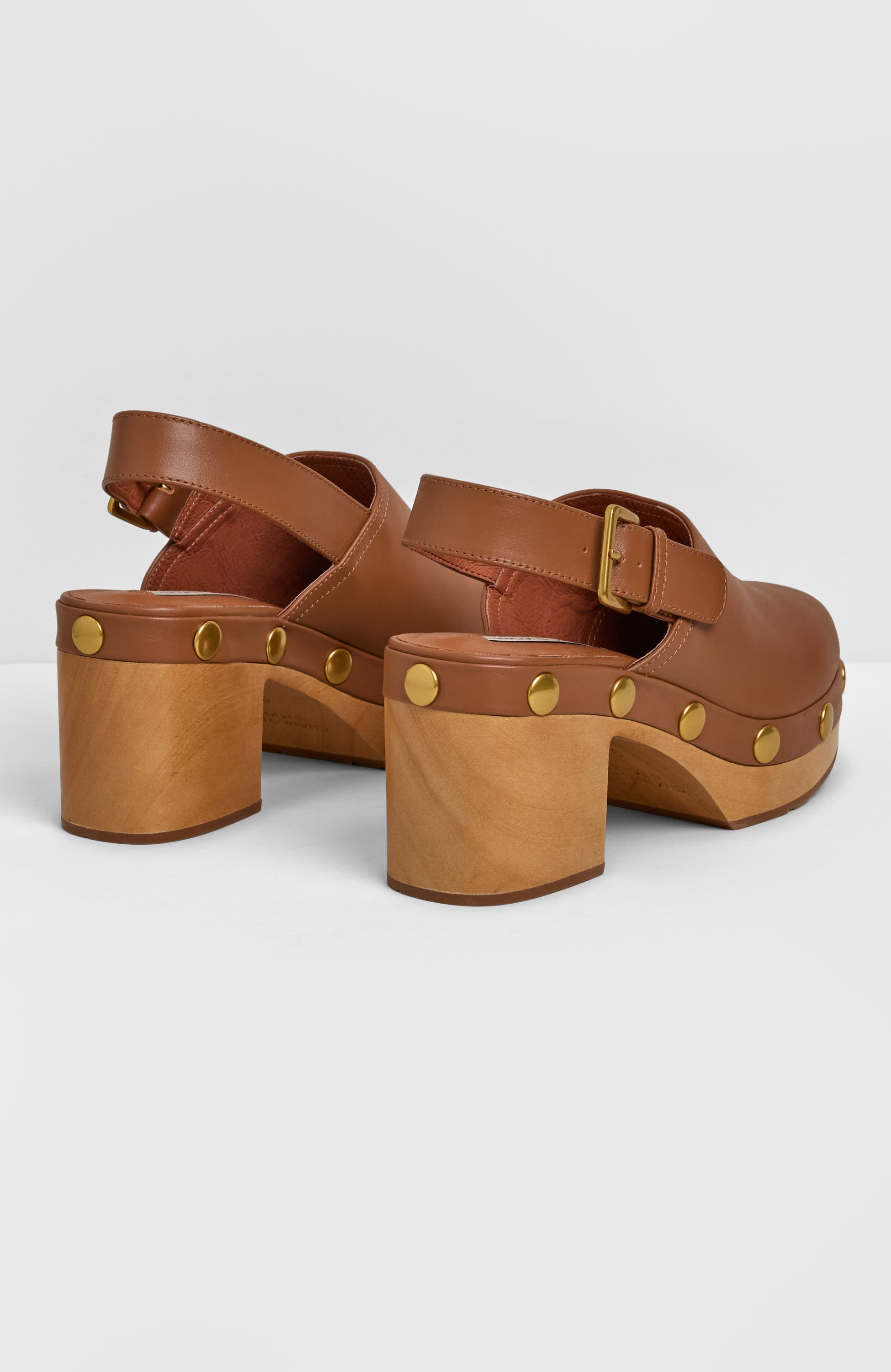 Jori Slingback Platform Studded Clog, Alternate, color, Luggage