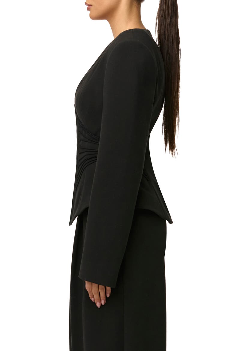 Suiting Corset Blazer, Alternate, color, BLACK