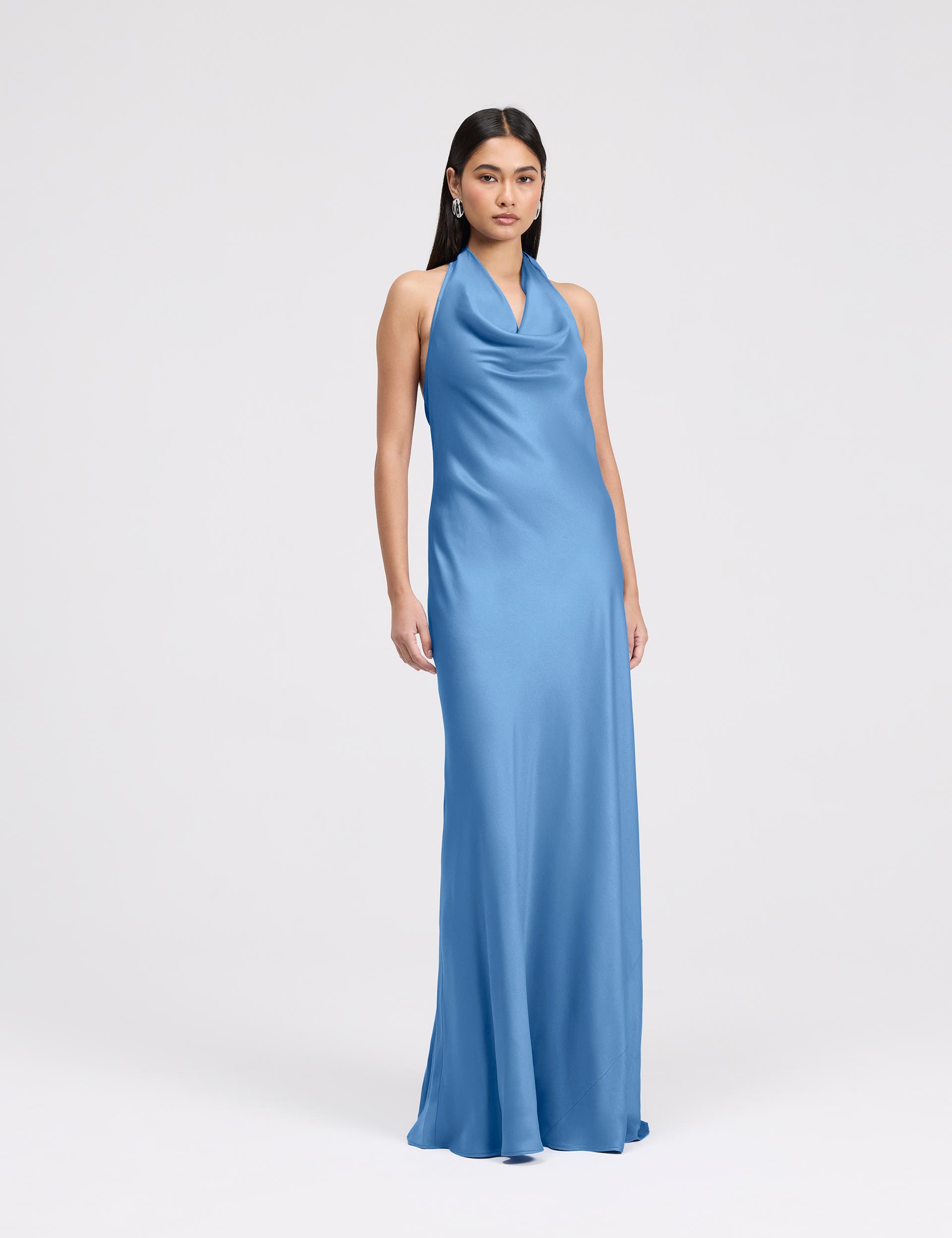 Elara Cowl Front Satin Maxi Dress - image 4