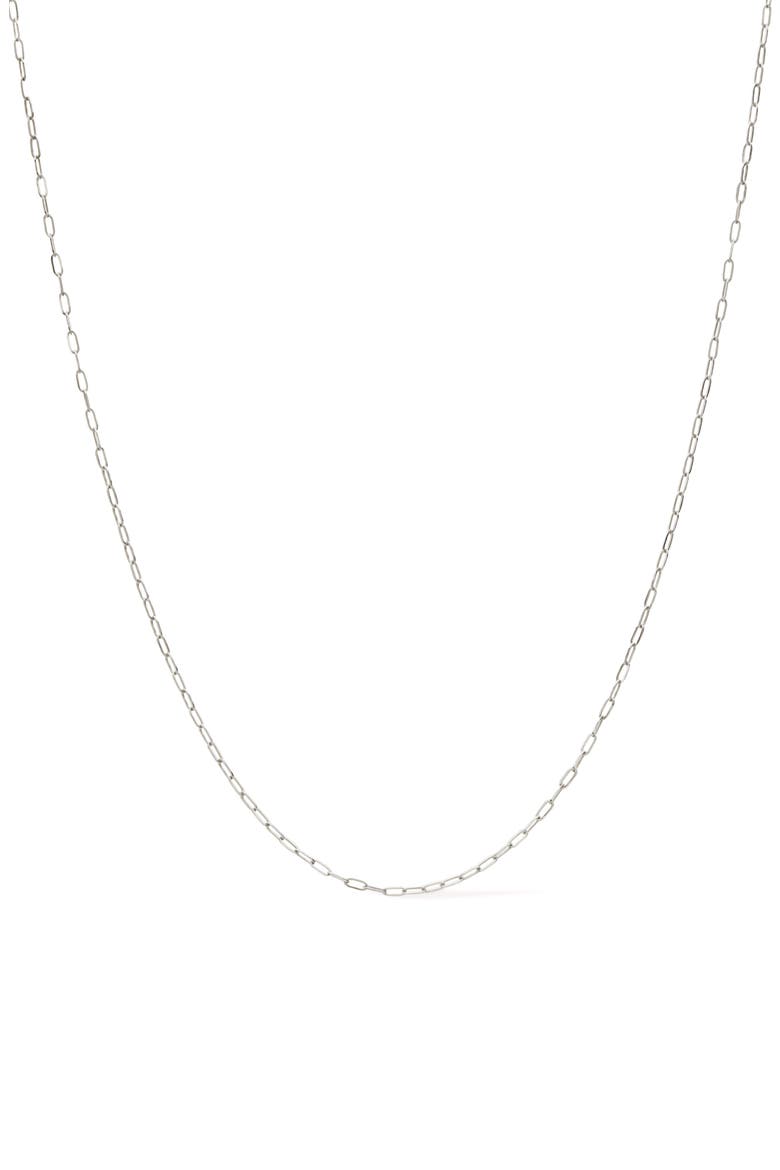 Gold Paperclip Necklace, Main, color, White Gold