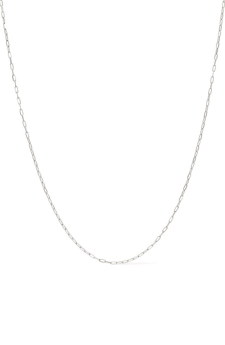 Ana Luisa Gold Paperclip Necklace, Main, color, White Gold