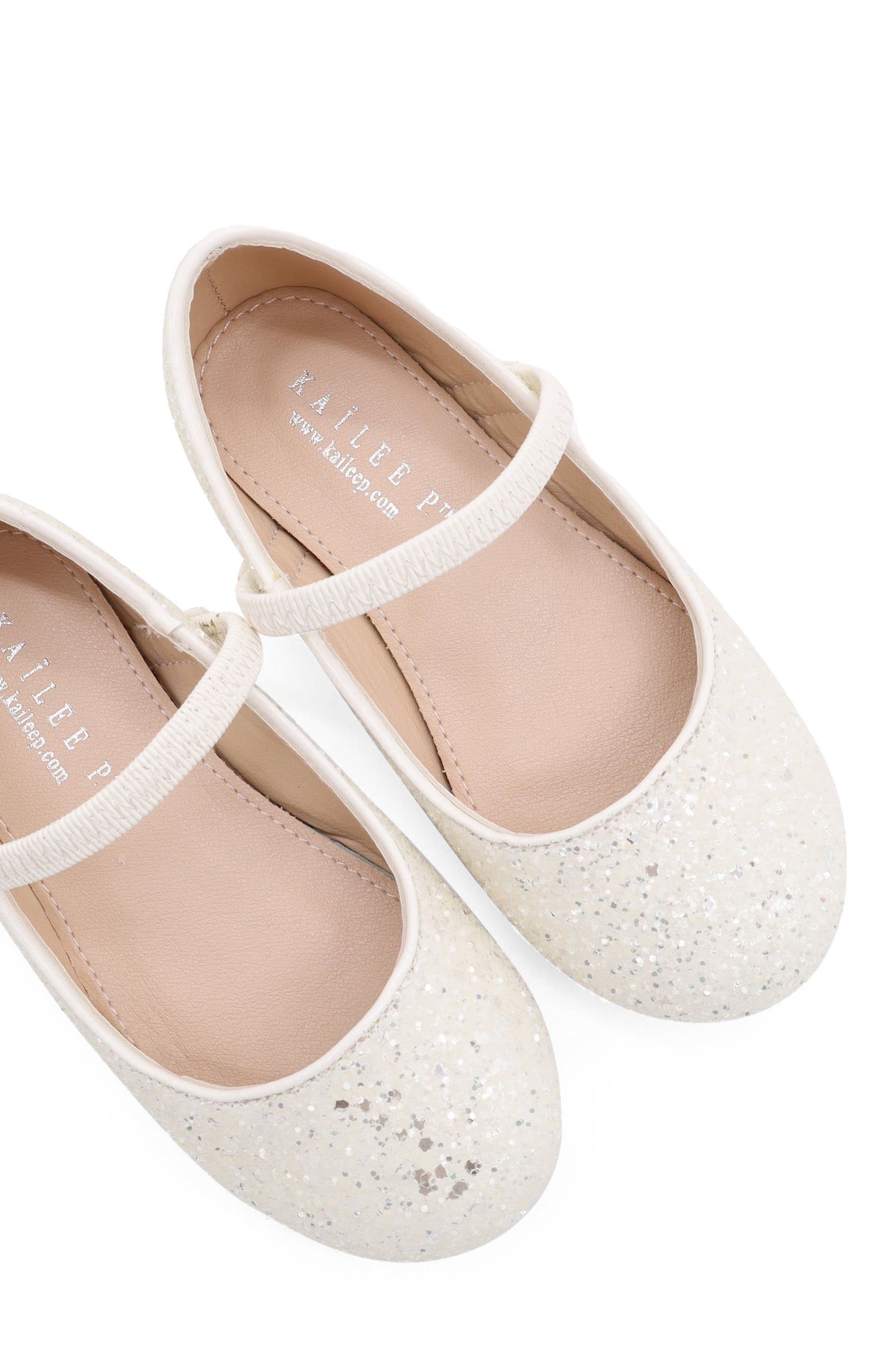 Kailee P Ridley-RG Rock Glitter Mary Jane Ballet Flats, Alternate, color, White