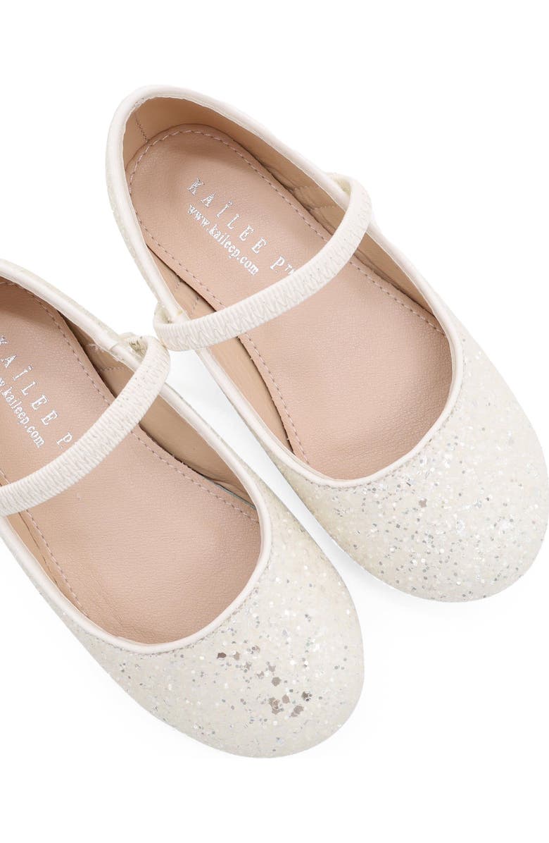 Kailee P Ridley-RG Rock Glitter Mary Jane Ballet Flats, Alternate, color, White