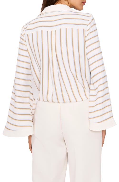 VINCE CAMUTO VINCE CAMUTO STRIPE TIE FRONT BUTTON-UP SHIRT 