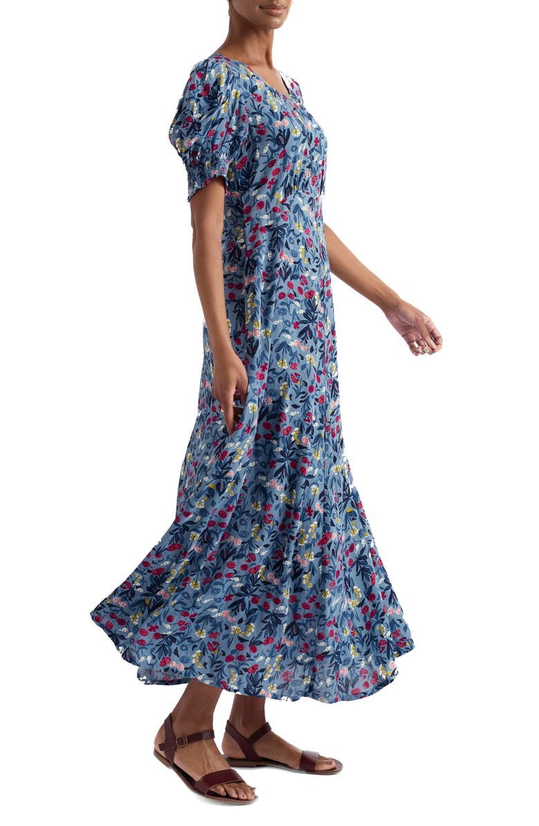 Seasalt Cornwall Marsh Violet Floral Dress, Alternate, color, Spring Stems Seascape Mix